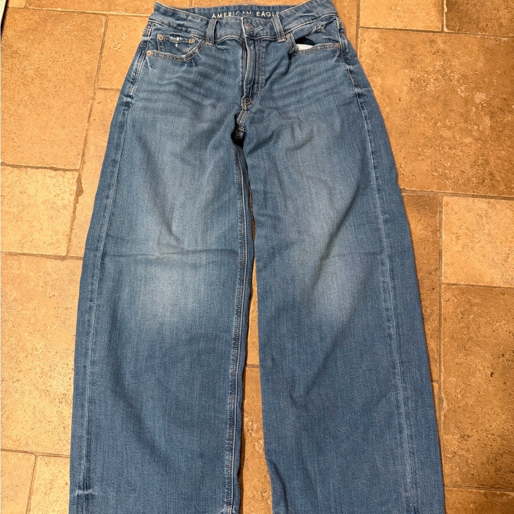 American Eagle Outfitters Women's Flare Blue Jeans 0short